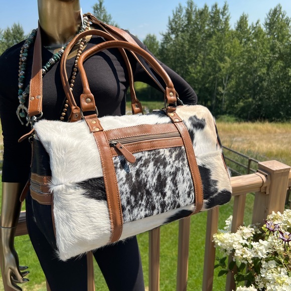 Myra Bag Bags Myra Bag Genuine Weekender Travel Cowhide Leather Small Duffel Mini New Duffle